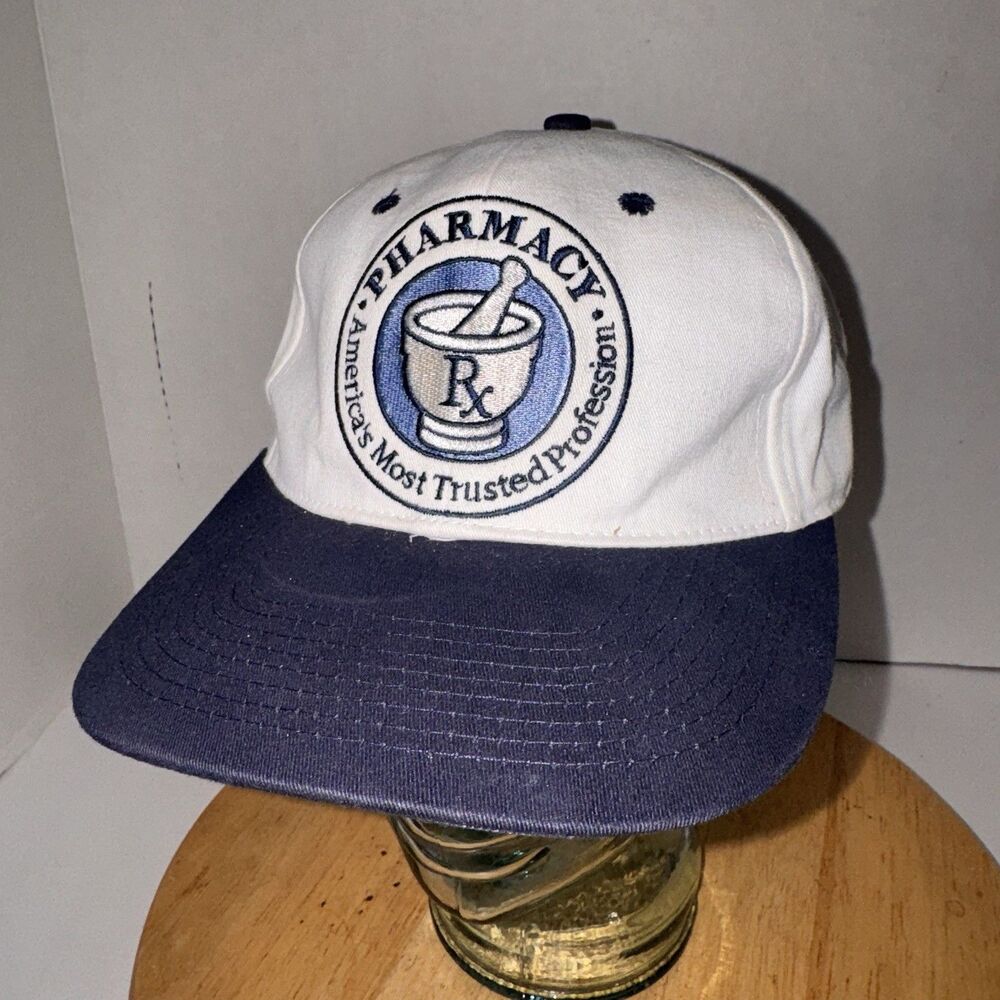 Vintage Claritin Loratadine Pharmacy Rx Promo Strapback Hat Cap Drug Rep